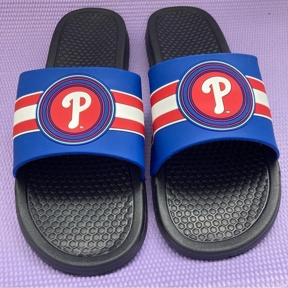 Philadelphia Phillies Men's Cropped Big Logo Flip Flop,Sandal , Slide XL - Picture 2 of 7